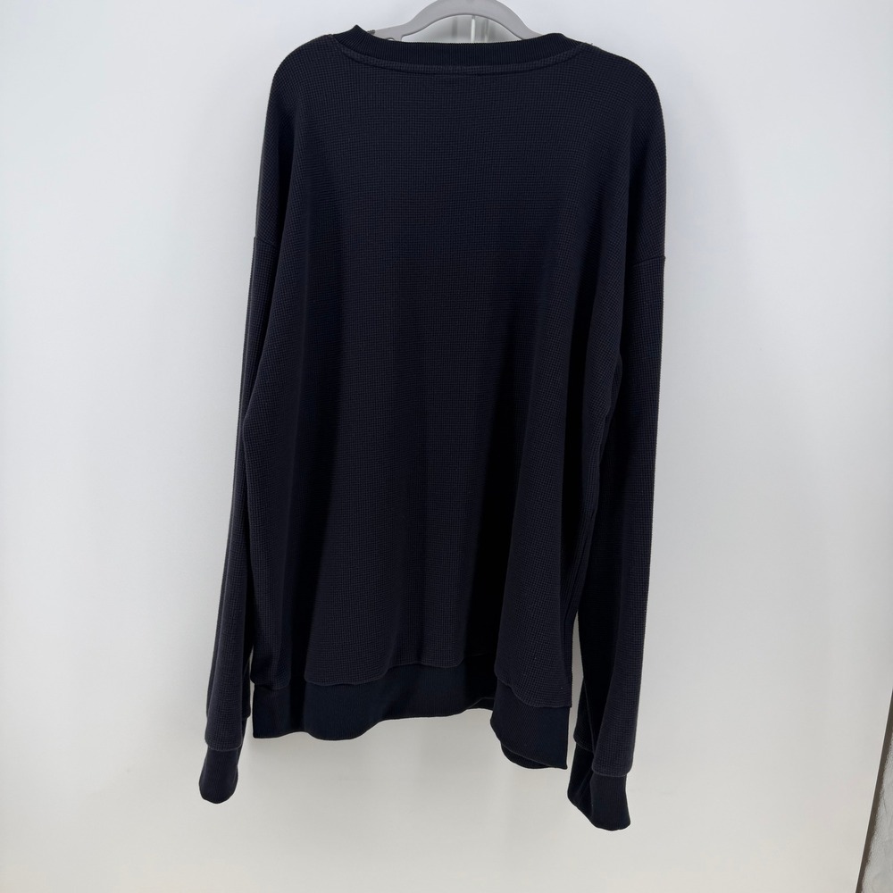 COMFRT WAFFLE LOUNGE Womens 2XL Navy Blue Oversized Crewneck Cozy Minimal Casual - Picture 4 of 8